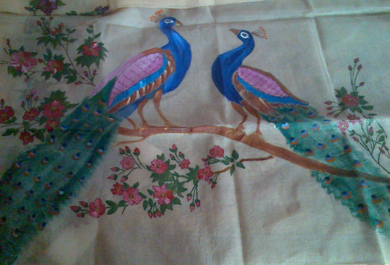 designs for fabric painting on sarees